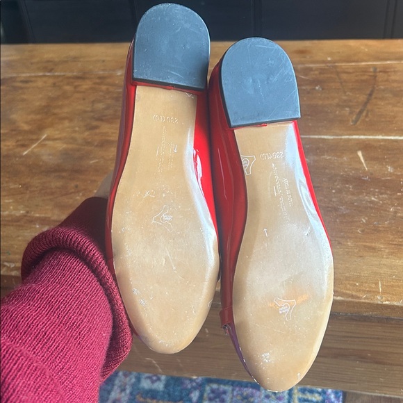 Salvatore Ferragamo Red Patent Leather Flats - Picture 6 of 9